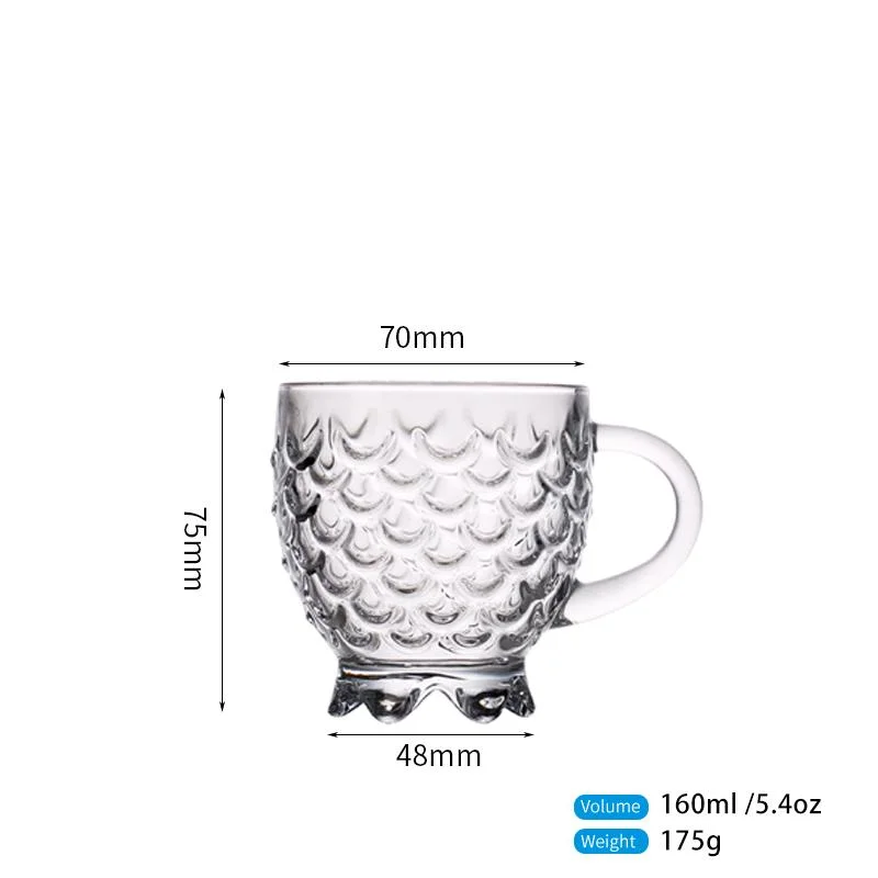 Hot Sale Transparent Glass Reusable Espresso Coffee Cup for Drinking Black Tea