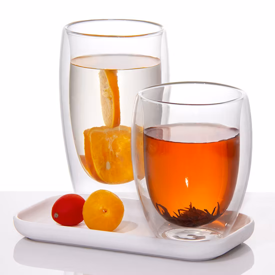 Hot Sale 80ml 250ml Borosilicate Glass Double Wall Coffee Mugs Espresso Glass Cup for Coffee and Tea