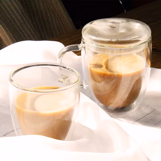 Hot Sale 80ml 250ml Borosilicate Glass Double Wall Coffee Mugs Espresso Glass Cup for Coffee and Tea