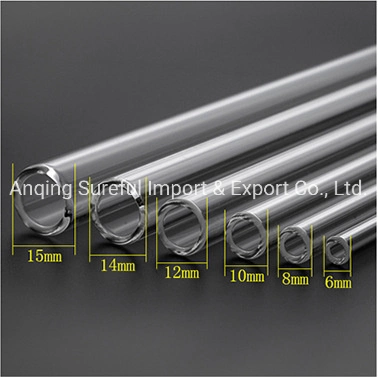 Wholesale Custom Reusable Straight Curved Borosilicate Crystal Glass Drinking Straw