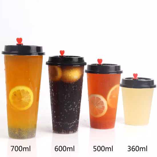 Biodegradable Disposable Transparent PLA 500/700 Ml Takeaway Beverage Milk Tea Juice Cup