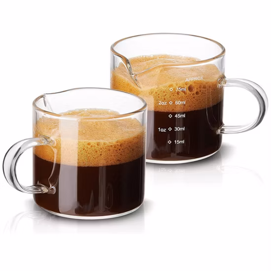 Mode offre spéciale nouveau lait expresso Double becs tasse en verre transparent